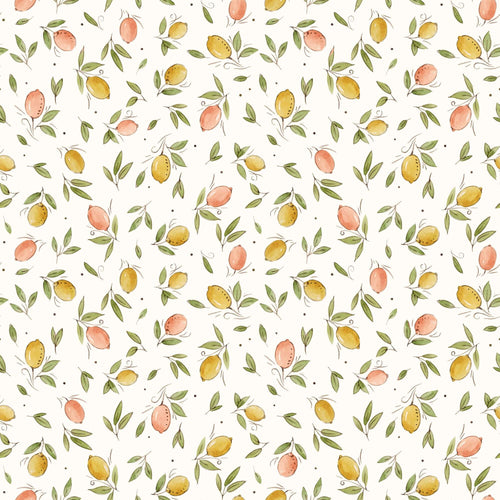 Pink and Yellow LemonThemed Peel and Stick Removable Wallpaper 3574