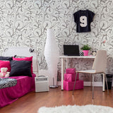 Black and White Geometric Themed Peel and Stick Removable Wallpaper 8069