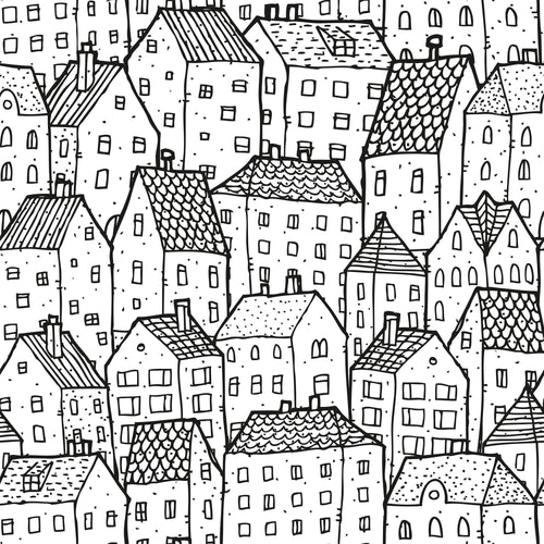 White City Themed Peel and Stick Removable Wallpaper 8163