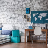 White City Themed Peel and Stick Removable Wallpaper 8163