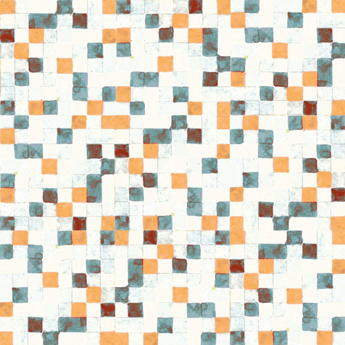 Teal Geometric Tile Adhesive Peel and Stick Removable Wallpaper 9792