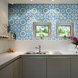 Blue Global Tile Adhesive Peel and Stick Removable Wallpaper 6885