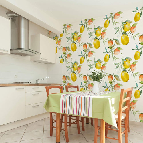 Yellow Vintage Tile Adhesive Peel and Stick Removable Wallpaper 5267