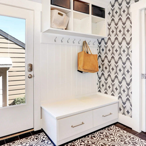 Black and White Contemporary Geometric Peel and Stick Removable Wallpaper