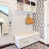 Black and White Contemporary Geometric Peel and Stick Removable Wallpaper