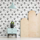 Black and White Dog Peel and Stick Removable Wallpaper