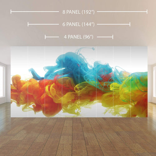 Blue and Orange Abstract Peel and Stick Removable Wall Mural 8537