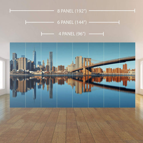 Blue City Landscape Peel and Stick Removable Wall Mural 7223