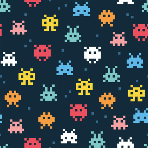 Blue and Yellow Space Children Peel and Stick Removable Wallpaper