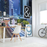 Blue City Landscape Peel and Stick Removable Wall Mural 9278