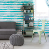 Blue and White Striped Peel and Stick Removable Wallpaper