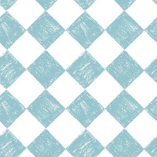 Blue and White Checkers Geometric Peel and Stick Removable Wallpaper