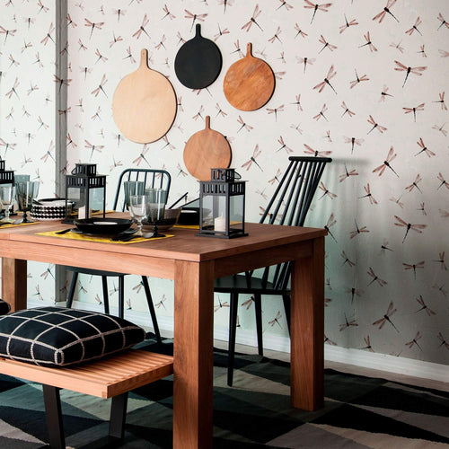 Beige and Tan Botanical Animal Peel and Stick Removable Wallpaper