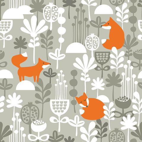 Beige and White Animals Baby Peel and Stick Removable Wallpaper