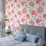 Beige Exotic Floral Peel and Stick Removable Wallpaper