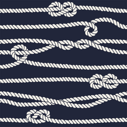 Blue and White Line Nautical Peel and Stick Removable Wallpaper
