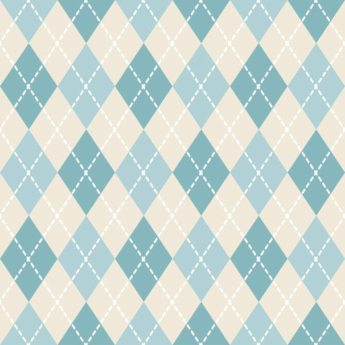 Blue and Tan Geometric Peel and Stick Removable Wallpaper