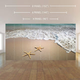 Beige and Blue Beach Peel and Stick Removable Wall Mural 7981