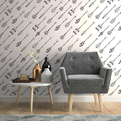 Black and White Arrows Baby Peel and Stick Removable Wallpaper