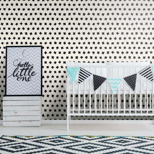 Black Geometric Basic Peel and Stick Removable Wallpaper