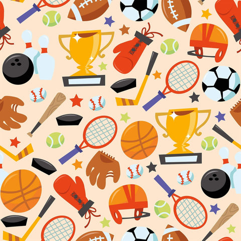 Beige and Black Sports Children Peel and Stick Removable Wallpaper