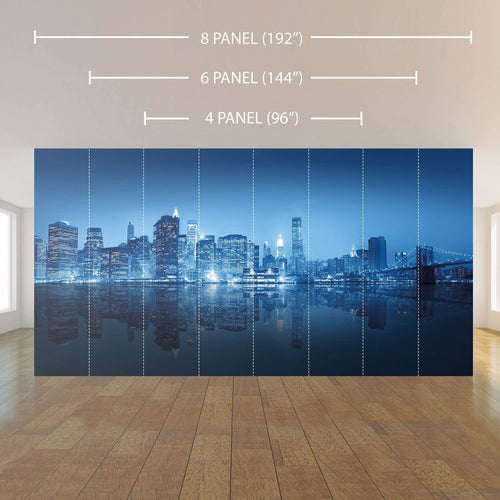 Blue City Landscape Peel and Stick Removable Wall Mural 9815