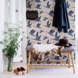 Blue Birds Peel and Stick Removable Wallpaper