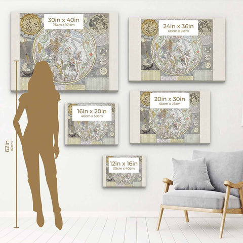 Grey Astrology Wall Art Canvas 0604