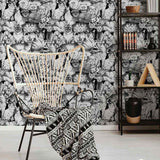 It’s fabulous, it’s functional, and it’s full to the brim with feline elegance! This distinctive peel and stick wallpaper gets creative with its cat theme, picturing countless gorgeous cat sketches arranged in an organic, seamless composition. Intricate and artistic, the closely packed grey illustrations give this stylish PVC-free wallpaper a layered, tactile presence.