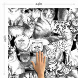 It’s fabulous, it’s functional, and it’s full to the brim with feline elegance! This distinctive peel and stick wallpaper gets creative with its cat theme, picturing countless gorgeous cat sketches arranged in an organic, seamless composition. Intricate and artistic, the closely packed grey illustrations give this stylish PVC-free wallpaper a layered, tactile presence.