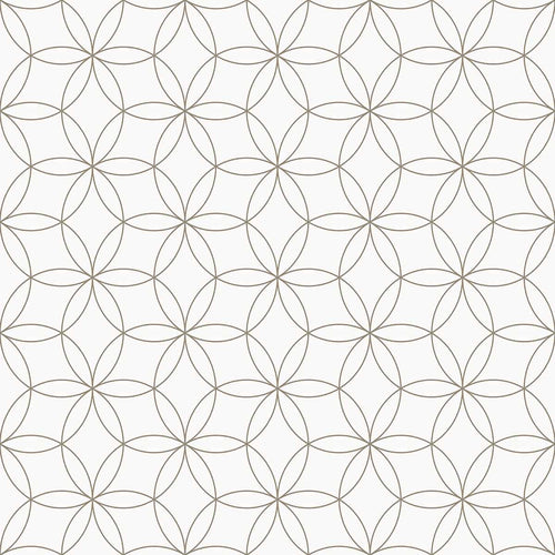 A simple design that celebrates the magic of geometry, this peel and stick wallpaper features a seamless, structured arrangement of intersecting circles. The circles are outlined in black on a white background. Their scale and minimal line weights give this wallpaper a polished sophistication that can easily blend with classic or Art Deco settings, while at the same time remaining perfectly compatible with informal contemporary spaces.