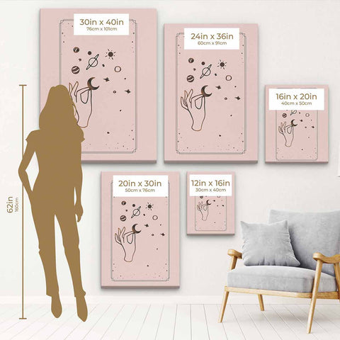 Pink Cosmic Hand Wall Art Canvas 96_b