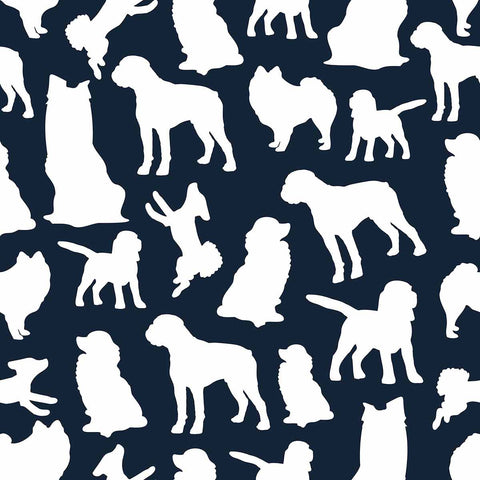 What if you could have fun dog themed walls that are also elegant enough to suit your formal living room? This gorgeous peel and stick wallpaper makes it possible by placing white canine silhouettes on a deep blue background. With its dramatic color palette, rich finish, and exceptionally easy-to-install design, this PVC-free removable wallpaper is a keeper!