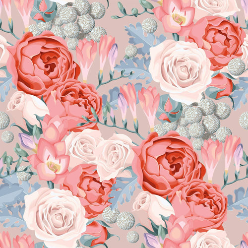Blue Vintage Flower Removable Wallpaper 0578| Walls By Me