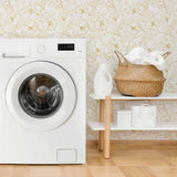 This beige peel and stick wallpaper keeps things simple, serene and sophisticated with its lovely line drawings of flowers and foliage. Creating a seamless composition all throughout, it fills your living space with a quiet but undeniable charm. The warm color tones in this chic design give it a golden look, while a latex coating adds a rich matte finish to the PVC-free product.