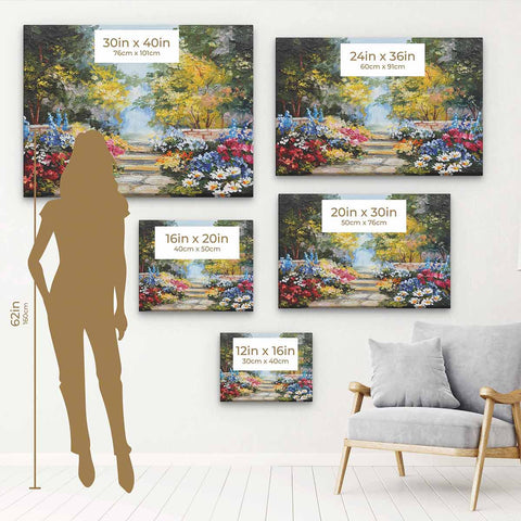 Multi Color Flower Garden Wall Art Canvas 0429