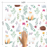 Lambs, cubs, bunnies and baby porcupines strike the cutest poses in this delightful kids’ room wallpaper that also features a variety of botanical elements. This fresh, fun design is not only a great fit for your little one’s bedroom, it’ll even tempt you to try it out in other areas of the house! Multicolored flowers and foliage give it a peppy springtime feel, while a latex coating tops things off with a nice matte finish.