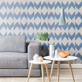 blue and grey geometric Peel and Stick Removable Wallpaper