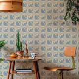 The perfect element of bedroom decor for a globetrotter, this fun peel and stick wallpaper sets a travel theme using a geometric arrangement of globes and compasses. Articulated in muted blue and beige tones, it has a relaxed, distinctly vintage vibe that makes a charming addition to contemporary spaces. The look of this PVC-free wallpaper is further enhanced by its rich matte finish.