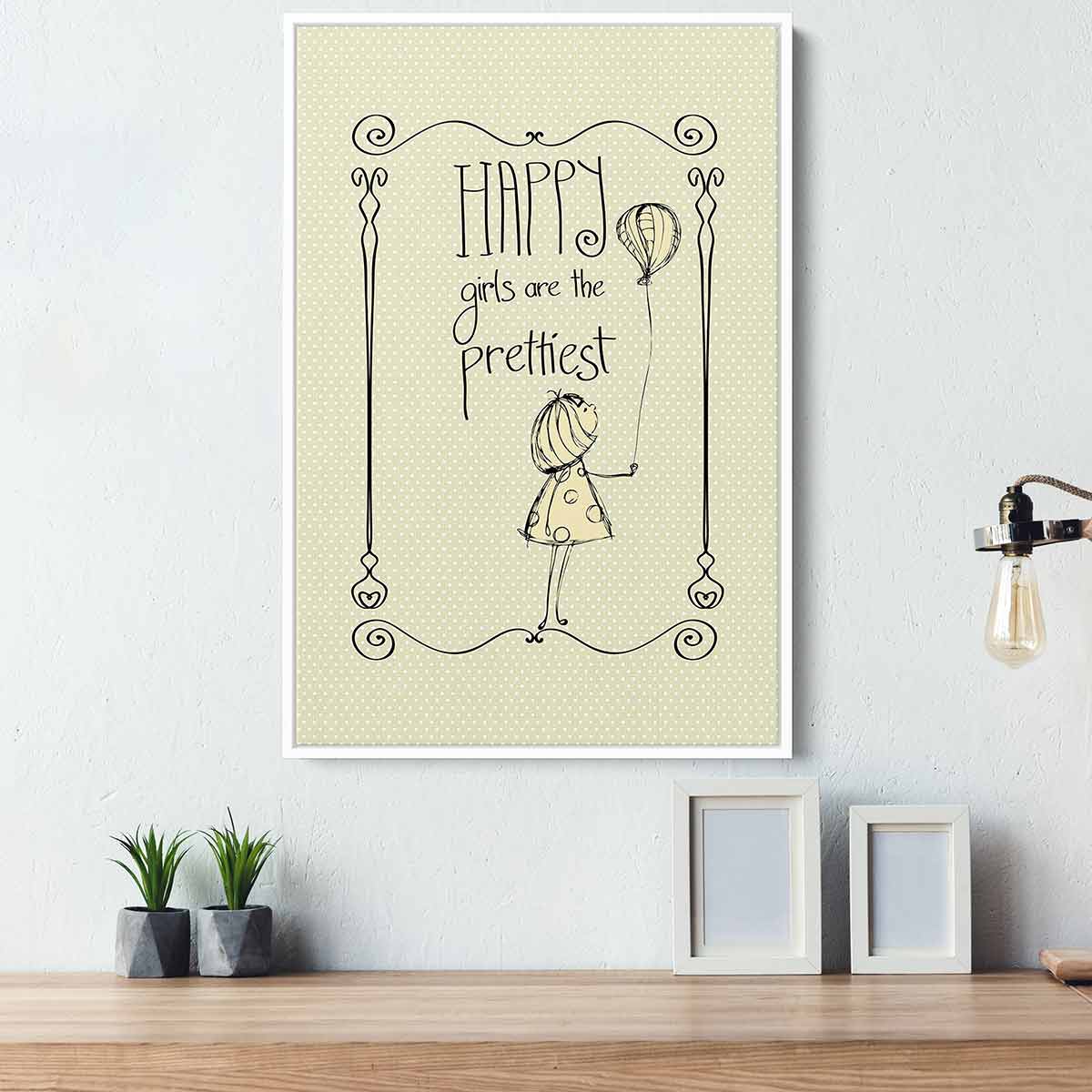 Beige Happy Girls Wall Art Canvas 3289 Walls By Me