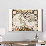 Brown Historic map Wall Art Canvas 5532