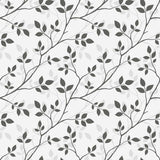 A basic botanical design with a lovely layered look, this peel and stick wallpaper is a useful and reliable decor choice. It features slender branches with petite leaves climbing diagonally across the panels. The leaves are articulated in dark grey tones on a light grey background, while cleverly printed shadows add a raised effect. Serene and sophisticated, this PVC-free wallpaper is all you need for an instant style boost.