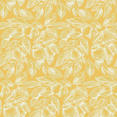 A fresh floral wallpaper that also comes with nice nostalgic notes, this white and yellow design is the perfect serving of warmth for your living space. Bask in the simple elegance of white botanical drawings on a muted yellow background. This seamless composition can be surreal in some places, delightfully vintage in others, and evoke a variety of moods depending on how you use it.