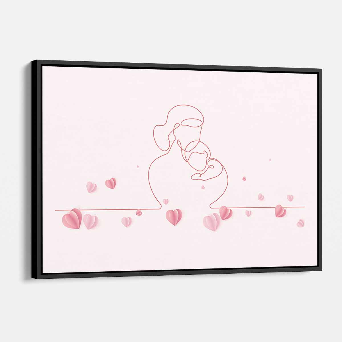 Pink Mother and child Wall Art Canvas 7228 Walls By Me
