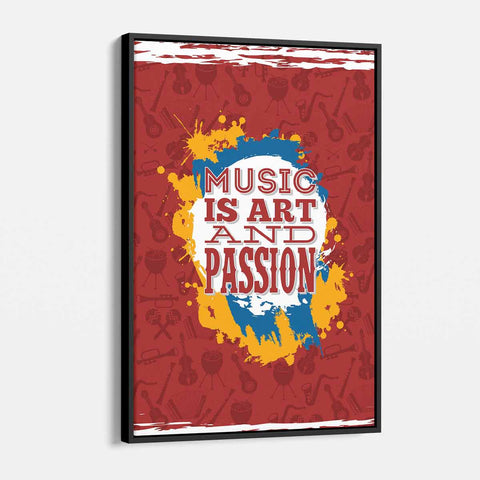 Red Music Is Art and Passion Wall Art Canvas 7213