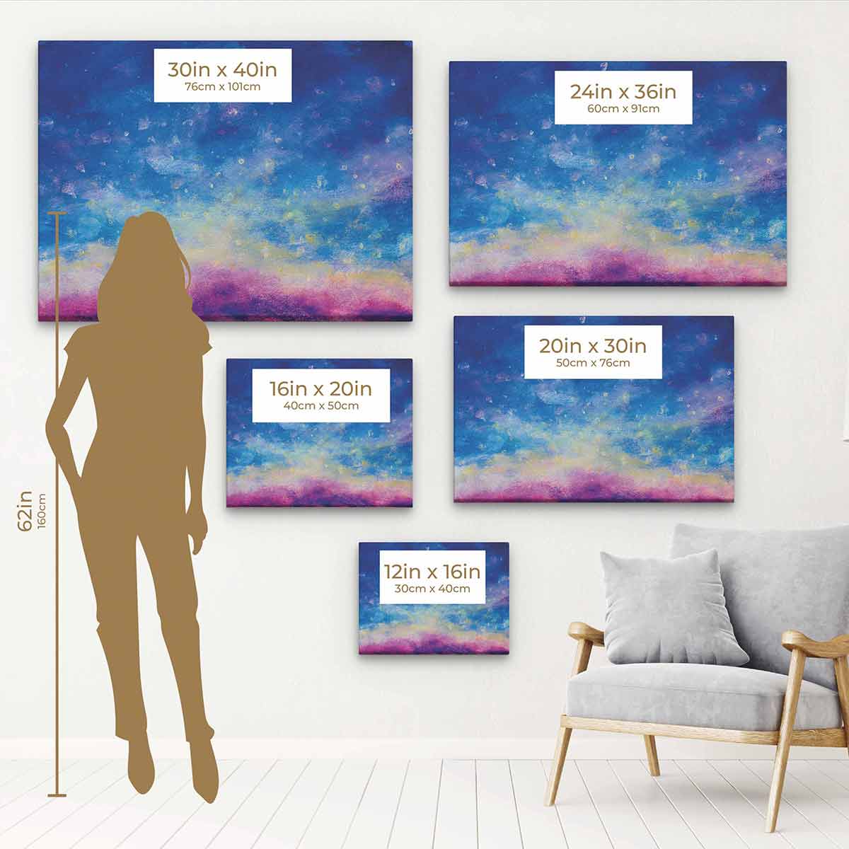 Sky blue wall art top