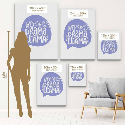 Purple No Drama Llama Wall Art Canvas 1756