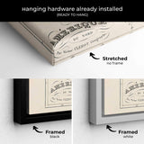 Pink North America map Wall Art Canvas 8218