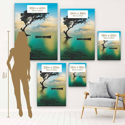 Blue Peaceful Tree Wall Art Canvas 1723