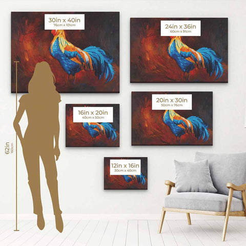 Multi Color Rooster Wall Art Canvas 0669